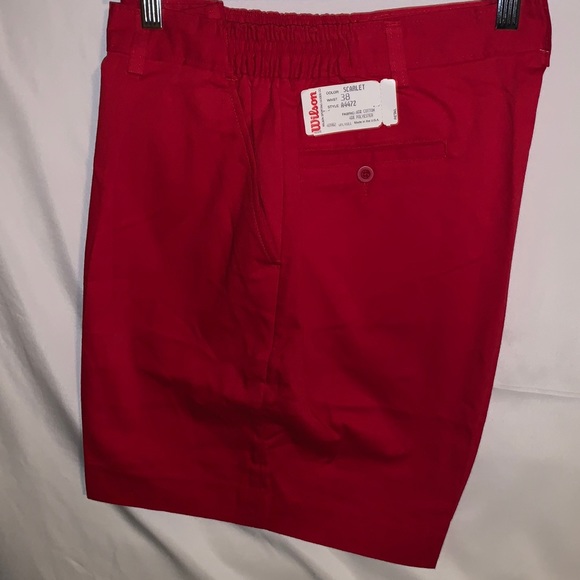 Wilson cotton- polyester red size 38 short pant - Picture 1 of 6